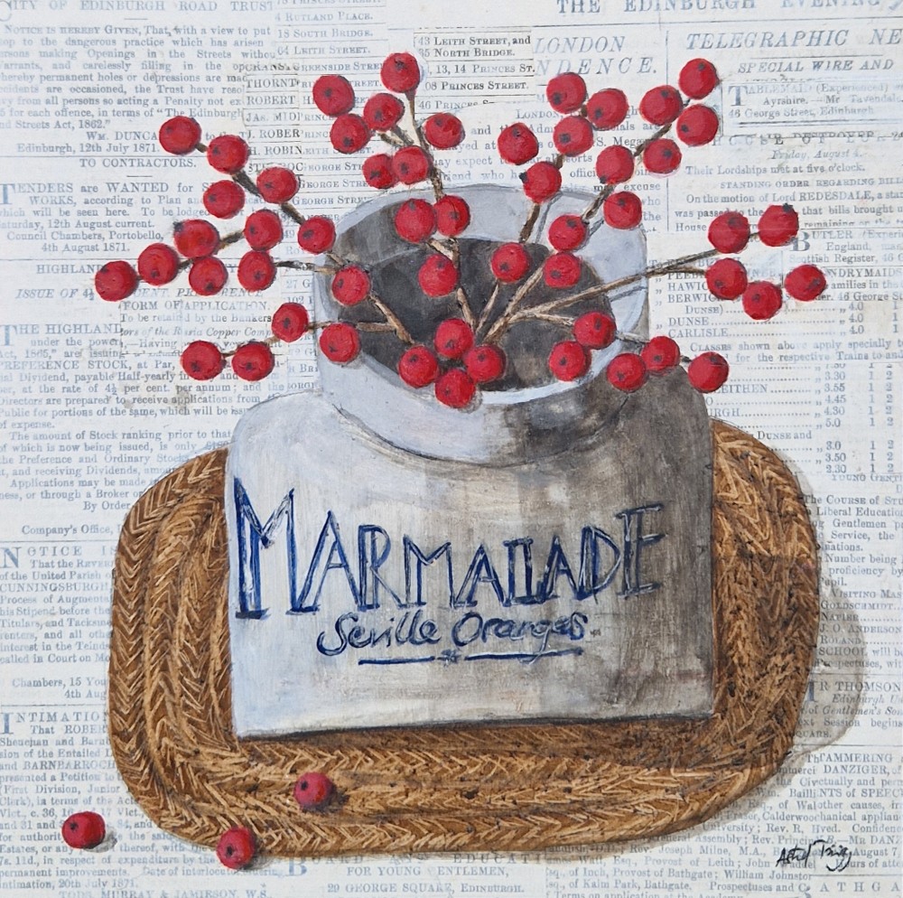 Scottish Artist ASTRID TRüGG - Marmalade Jar with Berries 
